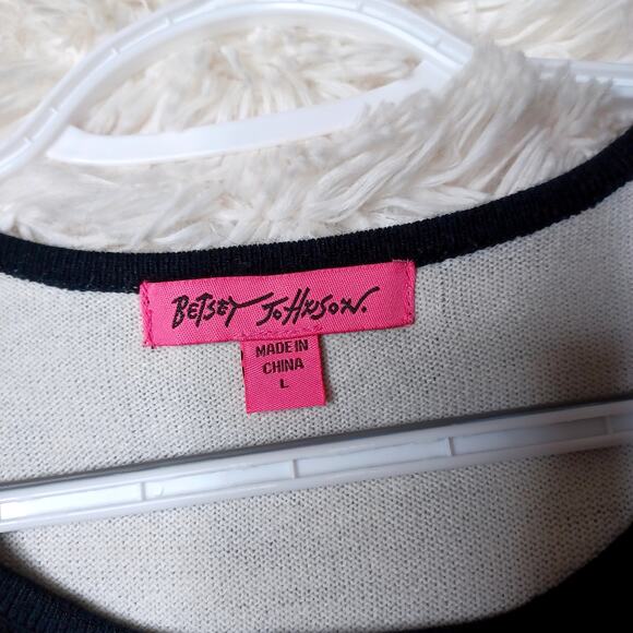 Betsy Johnson Black Lace Knit Dress Pullover Modest Formal Size L - Picture 4 of 7